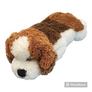 Kellytoy Large 24" Plush Puppy Dog Brown and White Saint St Bernard Lying Down